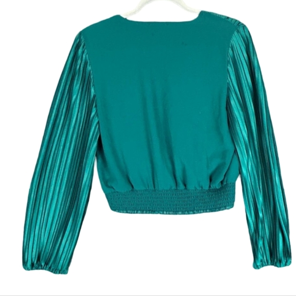 Japna Womens Emerald Pleated Wrap Blouse Size L - Picture 4 of 9